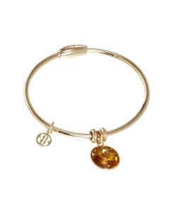 Bracelet with charm in Swarovski Crystal topaz