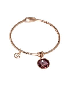 Bracelet with charm in Swarovski Crystal antique pink