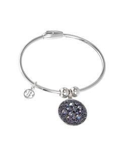 Bracelet with charm composed of galuchat mat paradise shine