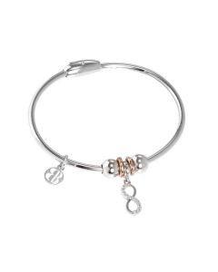 Bracelet with charm in zircons in the form of infinite