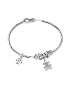 Bracelet with charm in the shape of a girl in zircons