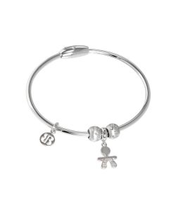 Bracelet with charm in the shape of a kid in zircons