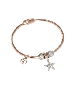 Plated Bracelet pink gold with charm in the form of Stella marina