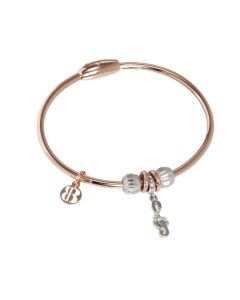 Plated Bracelet pink gold with charm in the shape of a treble clef