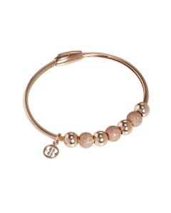 Plated Bracelet pink gold with smooth balls and the dotted