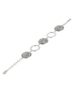 Modular Bracelet with surface galuchat Swarovski silver
