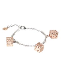Bracelet double wire with cubes rosati and zircons
