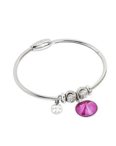 Bracelet with crystal Swarovski crystal peony pink