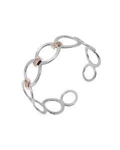 Rigid bracelet with circular reason and zircons