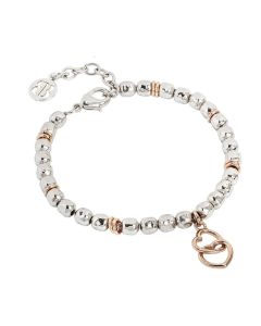 Bracelet beads with two hearts rosati