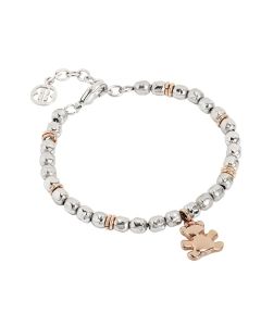Bracelet beads with pink teddy bear