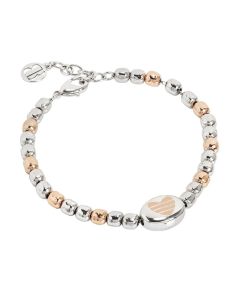 Bracelet beads bicolor with heart laserato