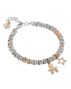 Bracelet bicolor with baby zirconate and star rosasti