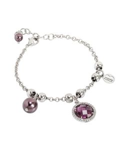 Bracelet with Swarovski beads Burgundians and crystal amethyst