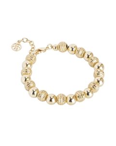 Golden Bracelet with smooth Pearls and Diamond