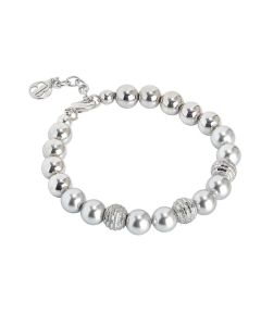 Bracelet with Swarovski beads light gray and diamond