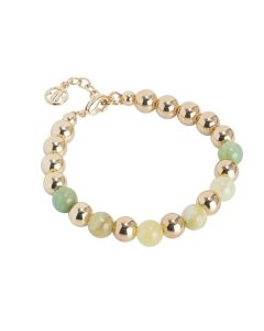 Golden Bracelet with smooth balls and agata light yellow