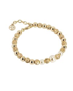 Bracelet with central pearl Swarovski light gold