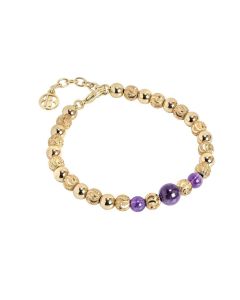 Bracelet with beads of amethyst