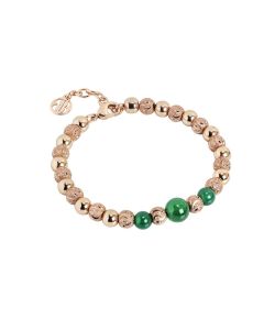 Bracelet with pearls of agate green