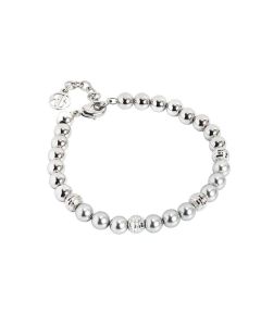 Bracelet with Swarovski beads light gray