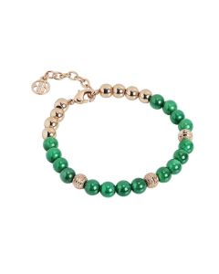 Bracelet with pearls of agate green