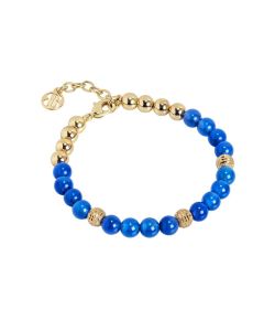 Bracelet with pearls of Blue Agate