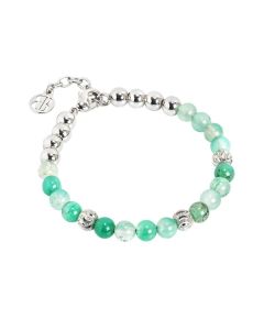 Bracelet with pearls of agate mix green