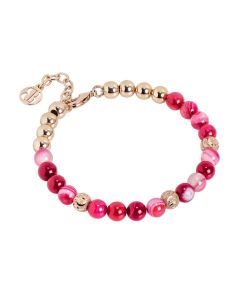 Bracelet with pearls of agata fuchsia