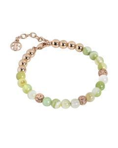 Bracelet with pearls of agata light yellow