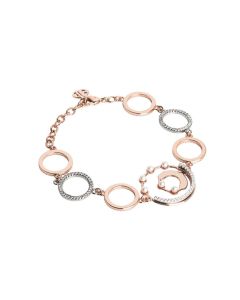 The semirigid Bracelet rosato with orbits of Swarovski beads and zircons