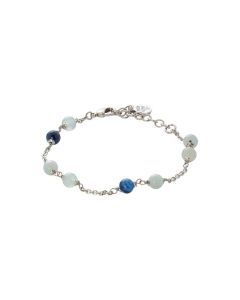 Bracelet with agate mix blue and Celeste