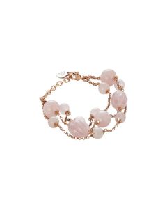 Bracelet  with pink quartz and rose quartz torchon