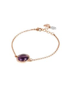 
Bracelet with flecked amethyst cabochon and zircons