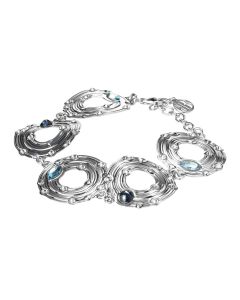 
Bracelet with circular modules and blue Swarovski