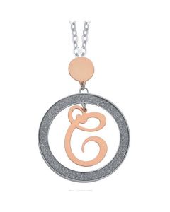 Necklace with letter C Small pendant