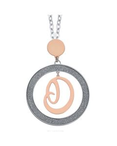 Necklace with letter D small pendant