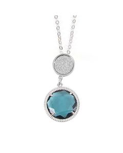 Necklace with crystal blue pendant London