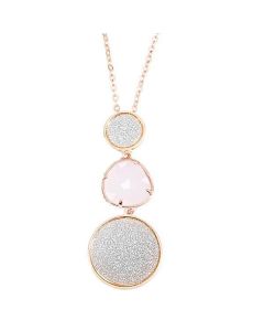 Necklace with a pendant glitterato and pink crystal