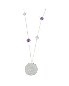 Necklace with crystal violet and pendant glitterato