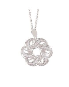 Rhodium plated necklace with node d'amore pending