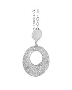 Necklace with circular pendant in Swarovski Crystal Rock