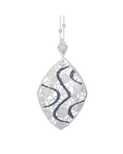 Necklace with a pendant in the turbot in glitter bicolor