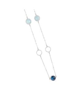 Necklace with crystals Montana, aquamilk and zircons
