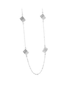 Long necklace with cubes decorated with zircons