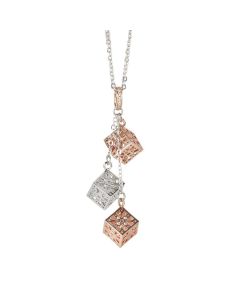 Necklace with a sprig of cubes and zircons