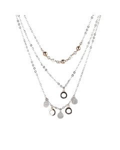 Multi-Strand necklace with Swarovski beads and rims zirconates
