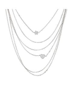 Multi-Strand necklace with charms zircons