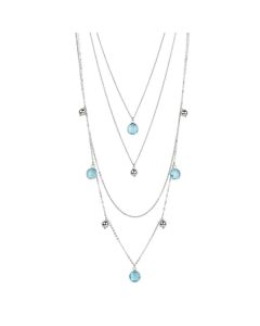 Multi-Strand necklace degradÃ¨ with crystals briolette aquamarine