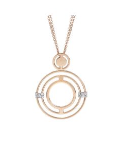 Pink Necklace Pendant with concentric and zircons